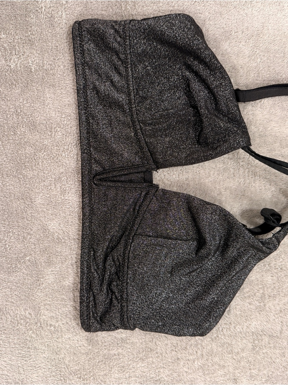 Girls Black Shimmery Bralette Top